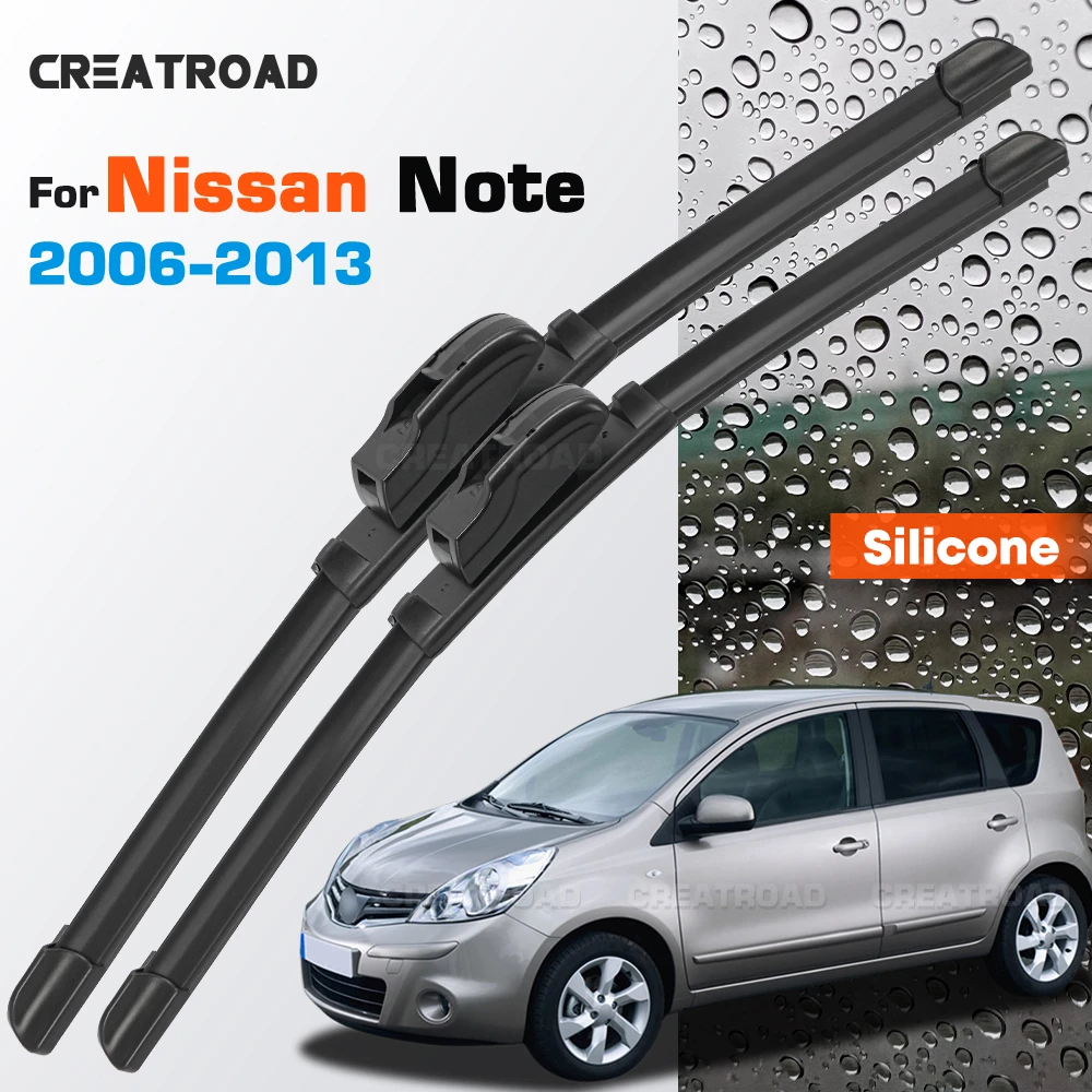 

Silicone Wiper Blades Fit For Nissan Note 2006-2013 Coated Silent HD Wear-Resistant Car Windshield Wipers 24"+14"