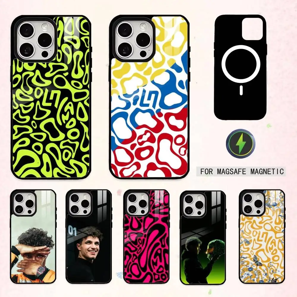 

R-Race driver L-Lando Norris Phone Case For iPhone17,16,15,14,13,12,11 Plus,Pro Max Magnetic For Magsafe Wireless Charging
