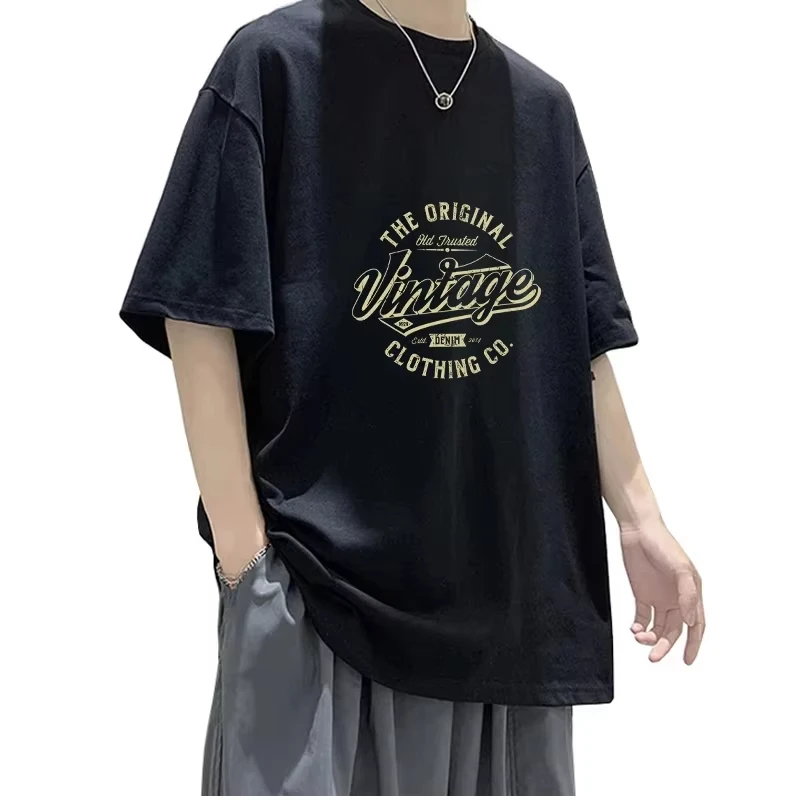 

Motorcycle Men's Summer Casual Fashion Retro T-Shirt Cotton Crew Neck Comfortable T-Shirt Breathable Short Sleeves