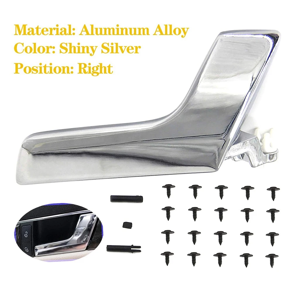 Interior Door Handle Repair Kit Right for Mercedes-Benz X204 GLK-Class W204 C-Class Plastic Shiny Silver 2047202663