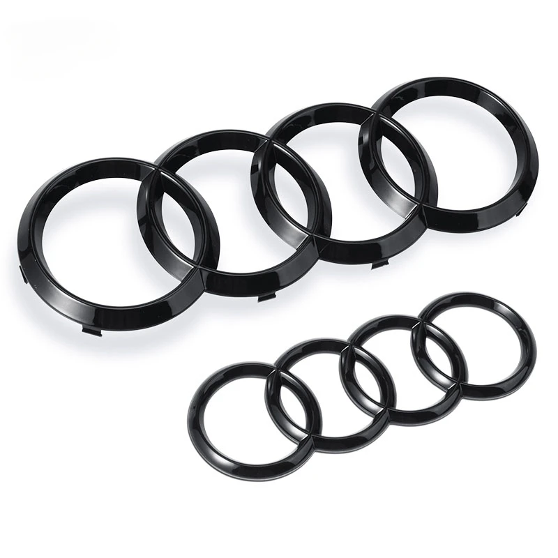 Auto Styling Für Audi A3 A4 A4L A5 A6 A6L A7 A8L Q2L Q3 Q5 Q7 TT Glanz Schwarz Front Motorhaube Grill Hinten Stamm Emblem Abzeichen Aufkleber