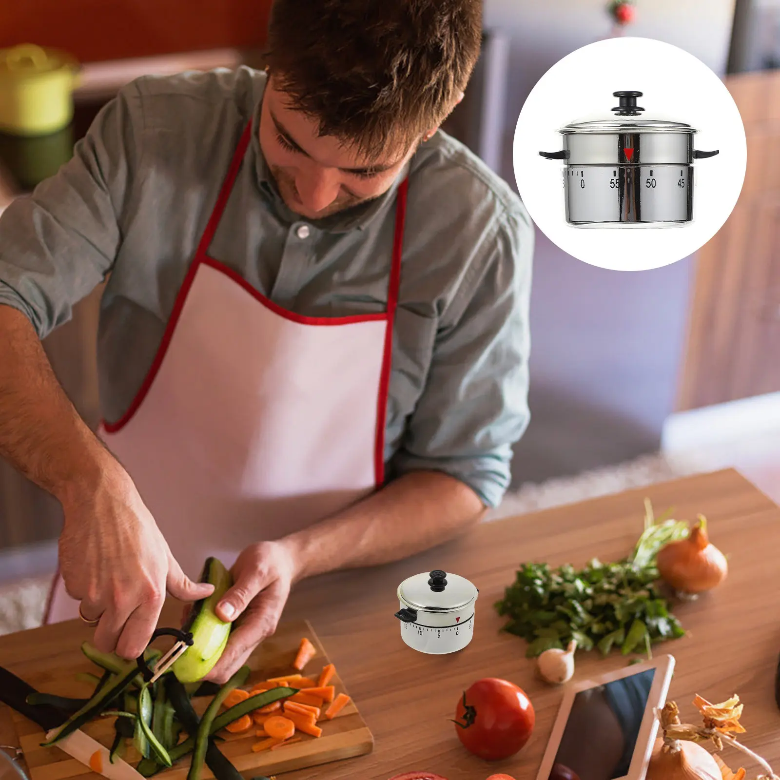 Mechanical Kitchen Timer 60 Minute Lovely Design No Battery Loud Alarm Ring Alert for Cooking Baking Boiling Teaching Countdown
