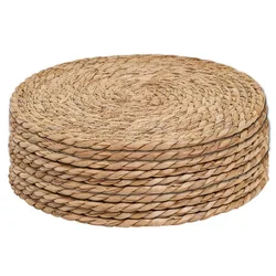 Tappetini per pentole tovagliette in Rattan intrecciate a mano tappetini rotondi per isolamento termico tovagliette tessute naturali per la sala da pranzo decorazioni per matrimoni a casa