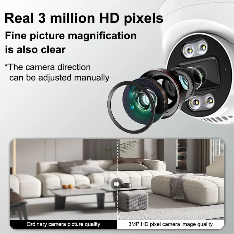 3MP Indoor Wireless WiFi Camera 1080P HD Security Surveillance Night Vision CCTV Camera Outdoor Surveillance Camera For Home