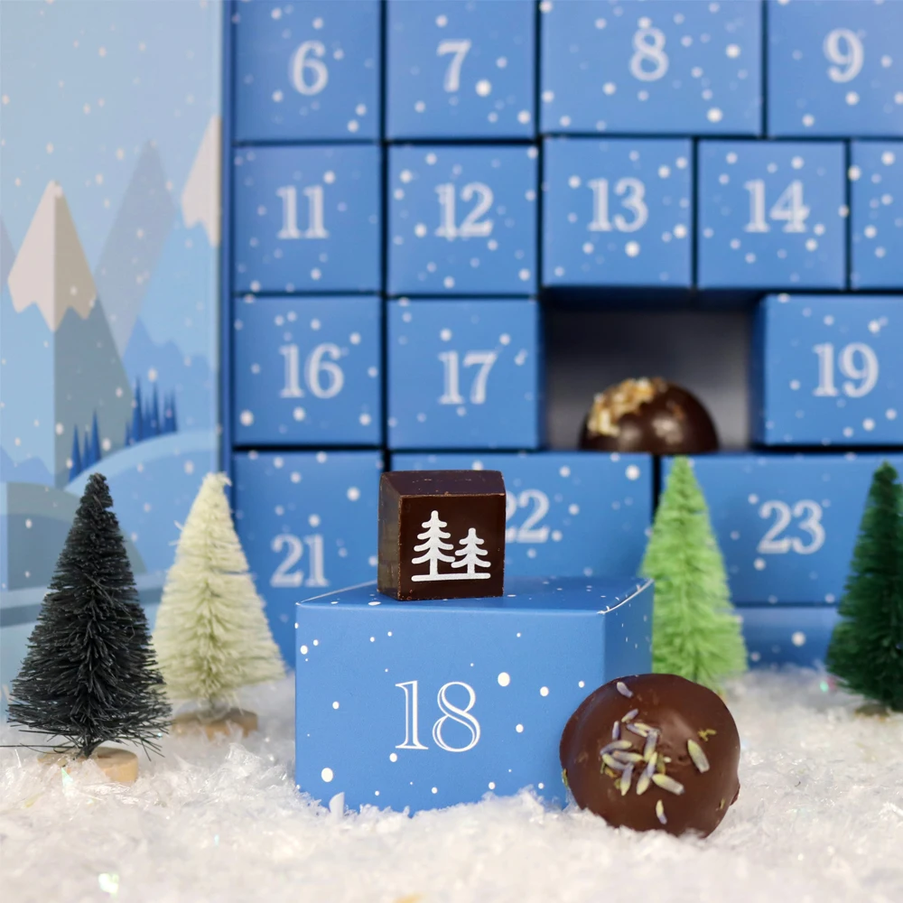 24 Day Advent Calendar Boxes Wholesale Luxury Empty Paper Chocolate Packaging Gift Box