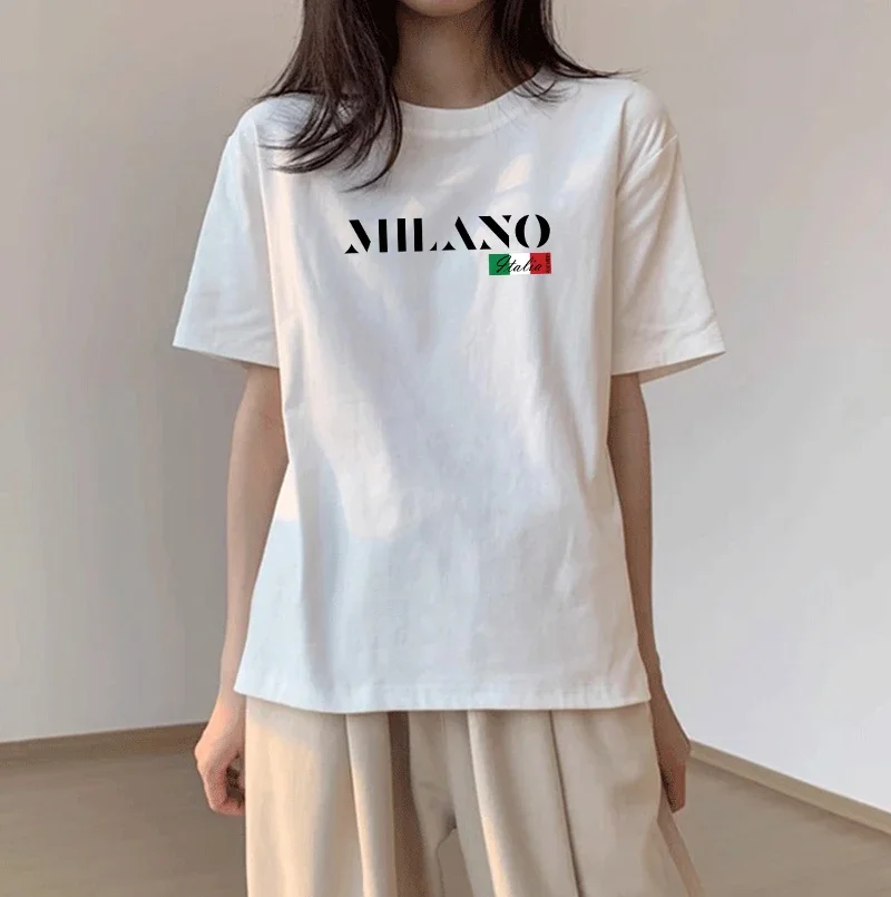 Summer Womens T-shirt Print Casual Cotton Short Sleeve Outdoor Sports Jogging Loose Woman Clothing 2026 Quality Streetwear Tees