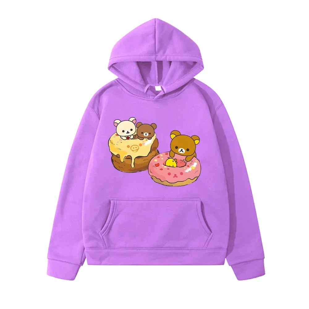 korilakkuma doughnut Cartoon kids Pullovers Rilakkuma Cute baby Children Clothes Sweet girls Hoodies Autumn Winter Fashion Hoody