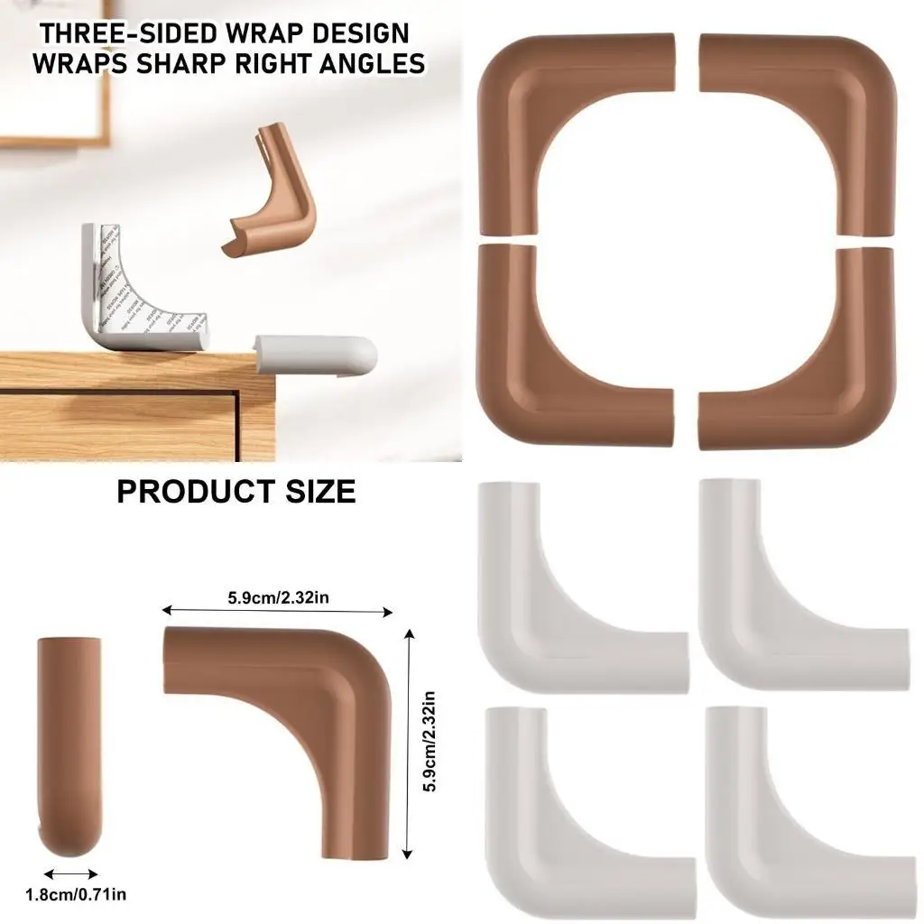

652F 4pcs Baby Proof Bumper Cushion Safety Corner Protectors Corner Guard Adhesive Protectors for Table Edges & Corner