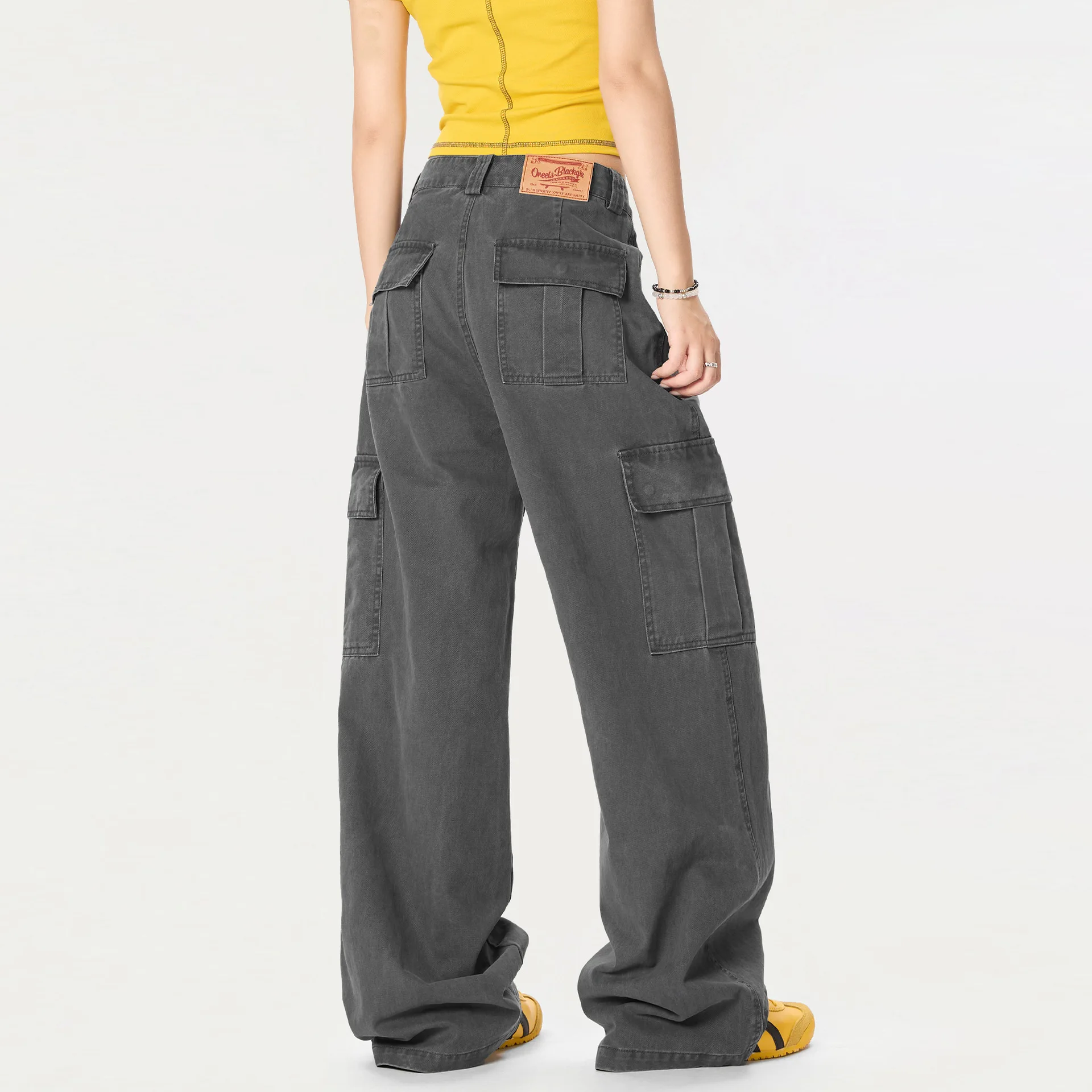 OR FL Barne Wind 100 Cotton Women Pants Street Trendy brand Cool and Cool Breeze Drooping Wide Leg Staraight Women's Casual Pant