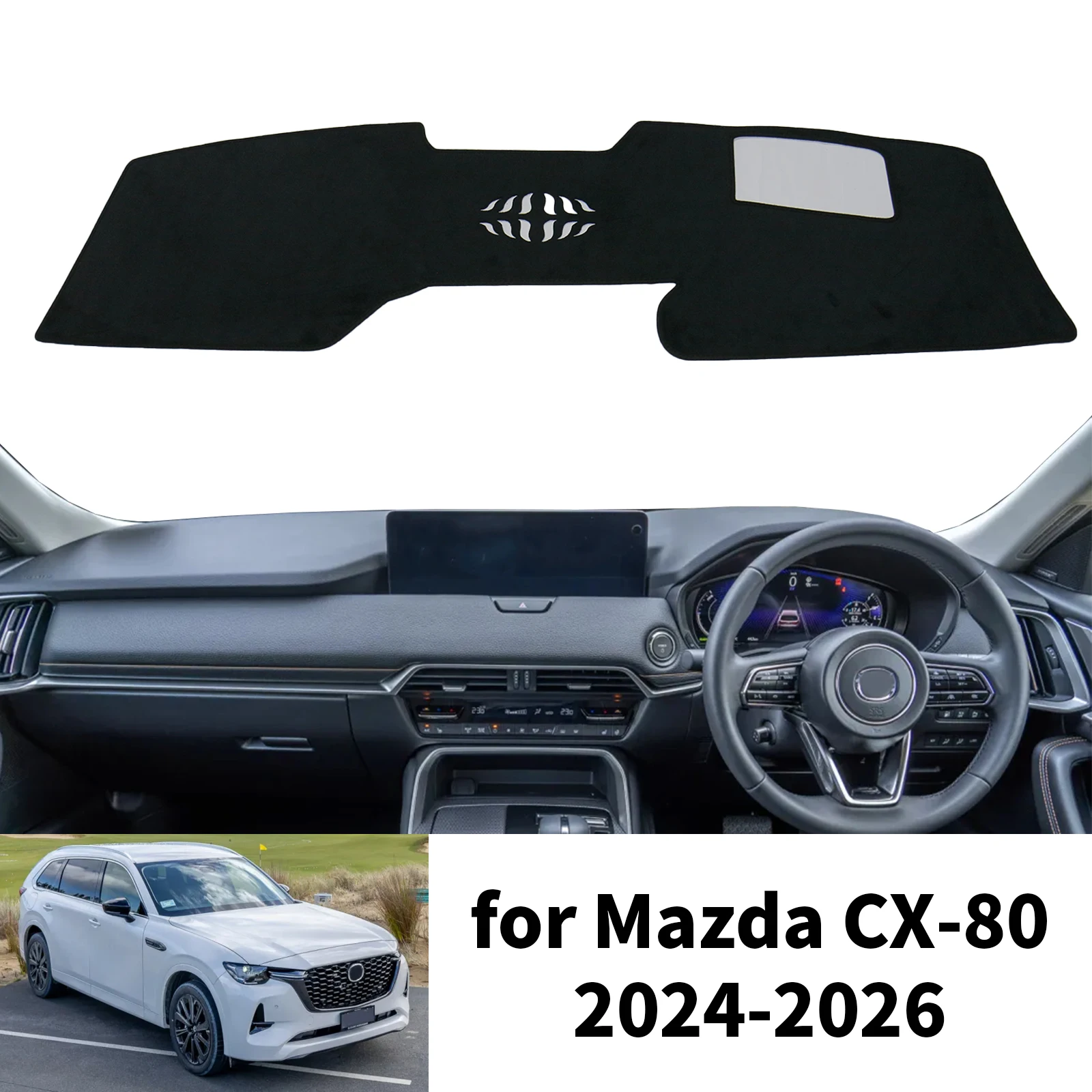 

Car Dashboard Mat Fit for Mazda CX-80 CX80 2024 2025 2026 Dash Mat Dashmat Accessories Sunshade Protective Carpet