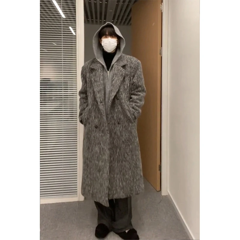 

Мужское шерстяное пальто Cleanfit: утепленное, средней длины, в корейском стиле, ветрозащитное, премиум-класса, зимняя модная верхняя одежда