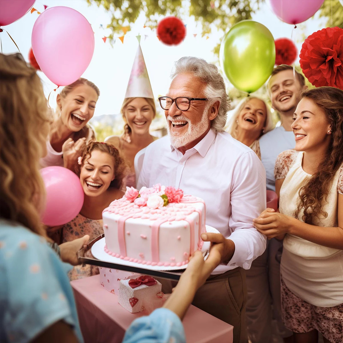 1 pz Set 7.8 pollici di carta rossa Pom Pom carta fiori di carta decorazioni appese fiori di tessuto per la festa di compleanno Pom Pom