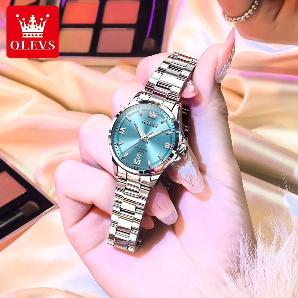 OLEVS 3668 Women Watch Fashion Business Quartz Watch Roman Scale Stainless Steel Waterproof Luminous Watch Elegant Women Watch