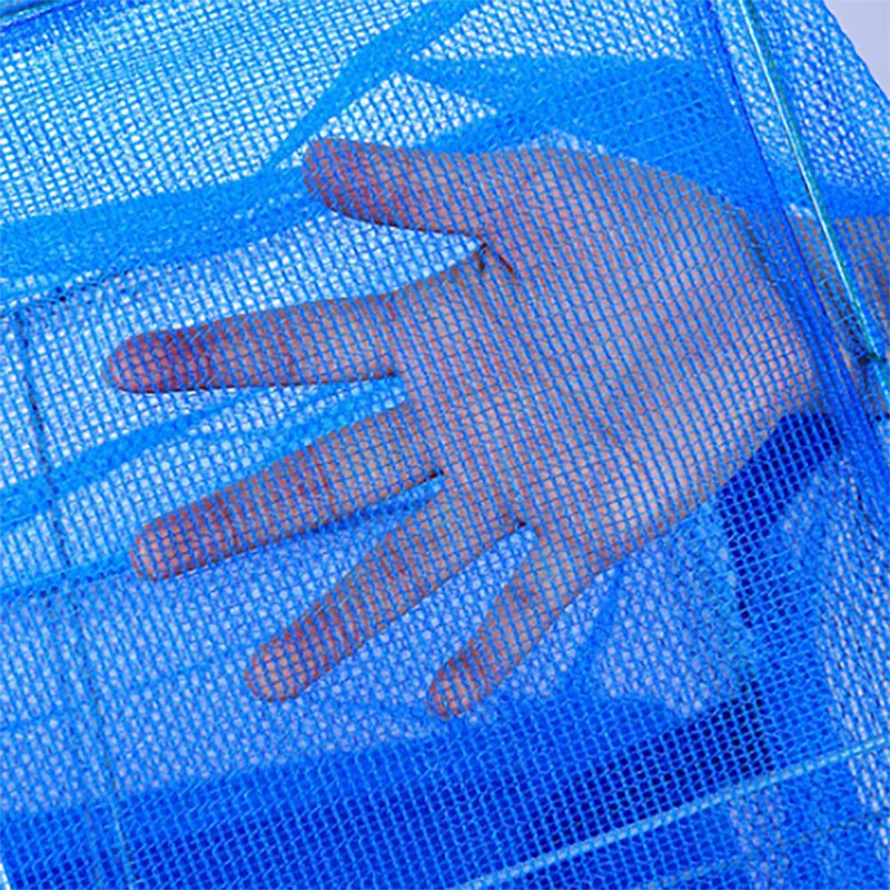 1pc Nylon Folding Fishing Net Zipper Open Hanging Collapsible Drying Fishing Net Suitable For Shrimp Fish, Fruits And Vegetables