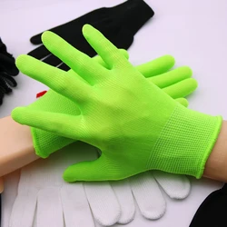 1 Pair Fluorescent Green Gloves Glow in the Dark Bar Full Finger Gloves Unisex Halloween Cosplay Neon Party Costume Accessories