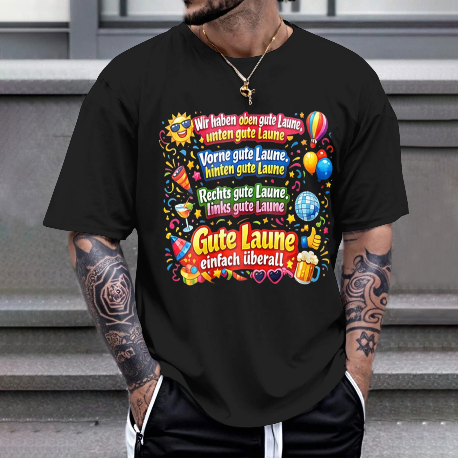 Herren-T-Shirt, tolles Design für jede Party, Party-Design und Karnevalsoutfits sind es wert.