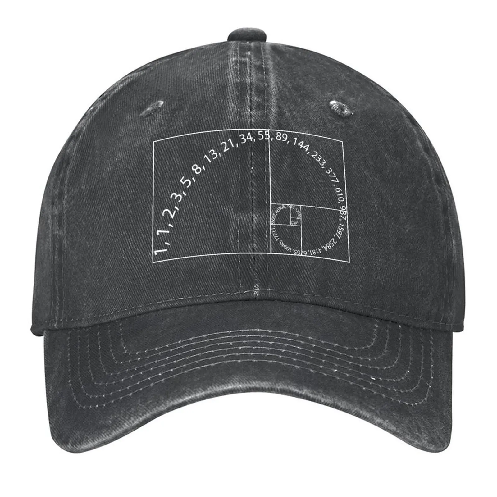 

Fibonacci numbers on Golden Spiral Baseball Cap Bobble Hat funny hat Streetwear hats for men Hats For Women Men's