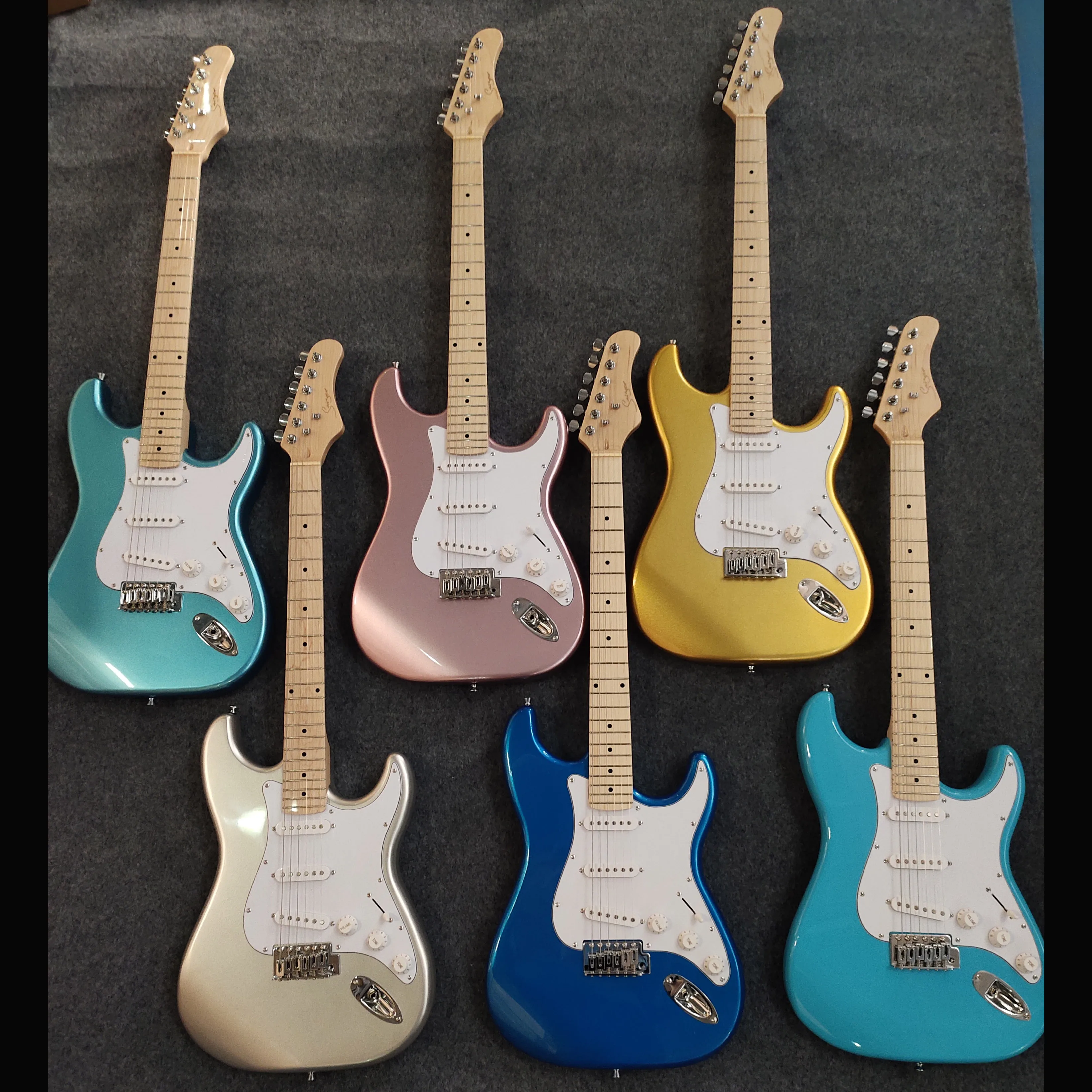 

Professional Colorful Metal Electric Guitar, Handmade, Beautiful,Solid Poplar, Wood Body, Maple Neck, High Quality, New Arrival