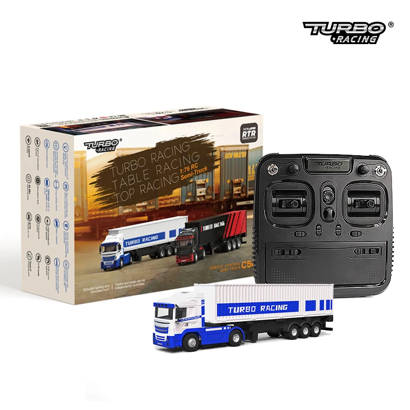 Turbo Racing C50 1:76 RC Truck Car Full Proportional Remote Control Toys RTR Kit For Kids Adults