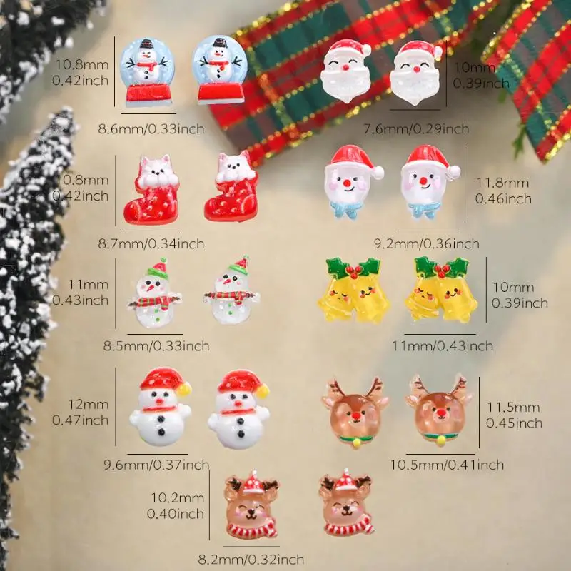 50個入り 3Dサンタクロース 雪だるま トナカイ クリスマスネイルチャーム 漫画風クリスマスソックス レジンネイルアートデコレーション DIYネイルラインストーン レジン