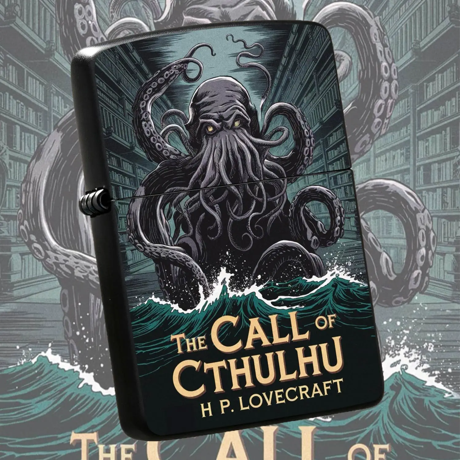 Retro Cthulhu Themed Lighter, H.P. Lovecraft Call Of Cthulhu Art Pattern Portable Igniter, Creative Exquisite Decor Accessory, Ideal Present For Literature Lovers For Home Outdoor Travel Daily Multi-Scene Usage A Humorous And Interesting Li