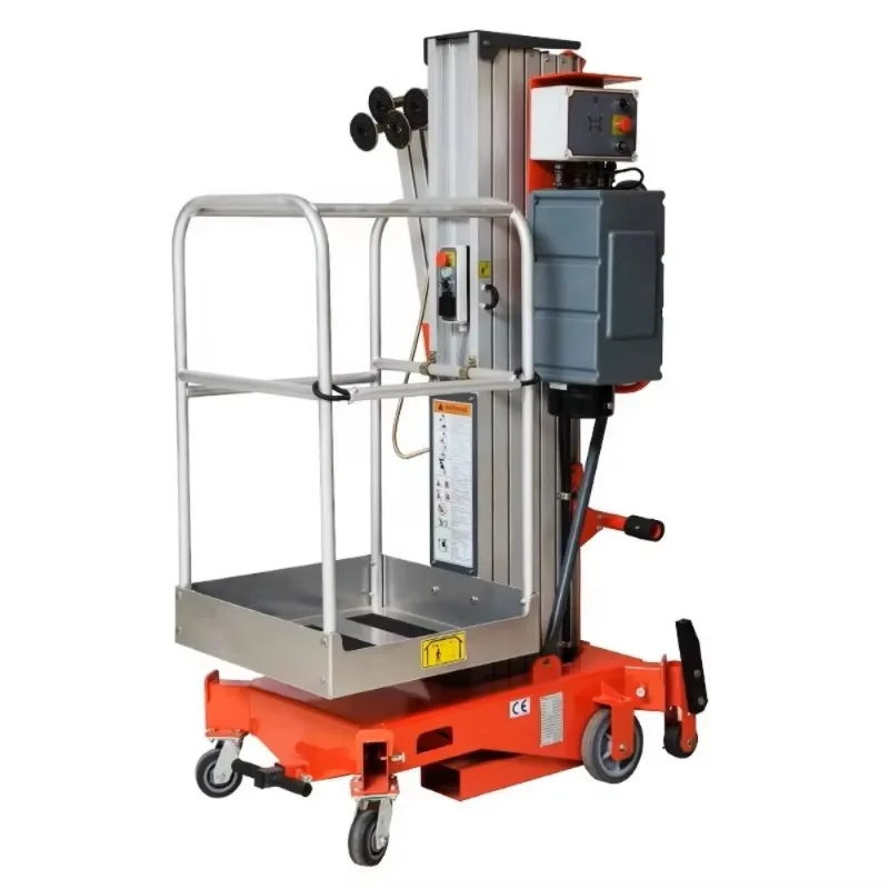 Aluminum alloy single-column scissor lift mobile and lightweight aerial work platform small electric aerial work platform