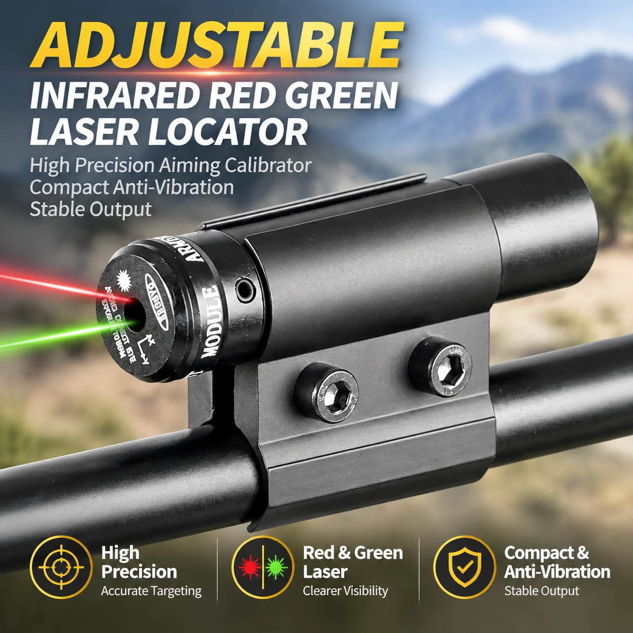 Adjustable Infrared Red Green Laser Locator High Precision Aiming Calibrator Compact Anti-Vibration Stable Output