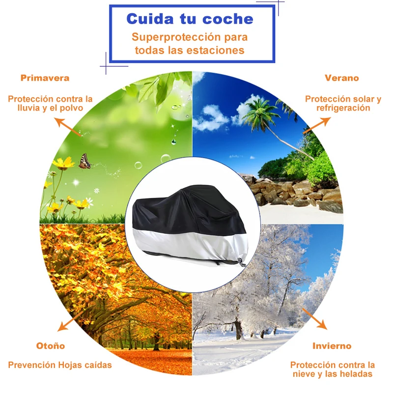 Cubierta impermeable con protección UV para motocicleta, cubierta para Scooter, accesorio para interior y exterior, tela 190T resistente al desgaste