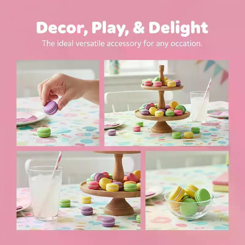 Artificial Macaron Simulation Models Realistic Texture Assorted Bright Colors For Home Decor Bakery Display Photo Props