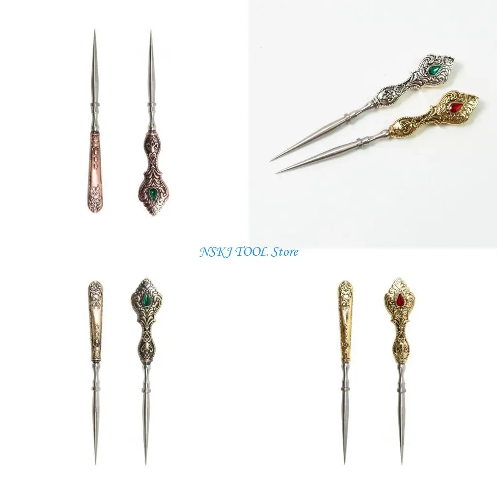 

L8RC Metal Stitching Awl Ergonomic Grip for Hand Stitching Leather Sewing