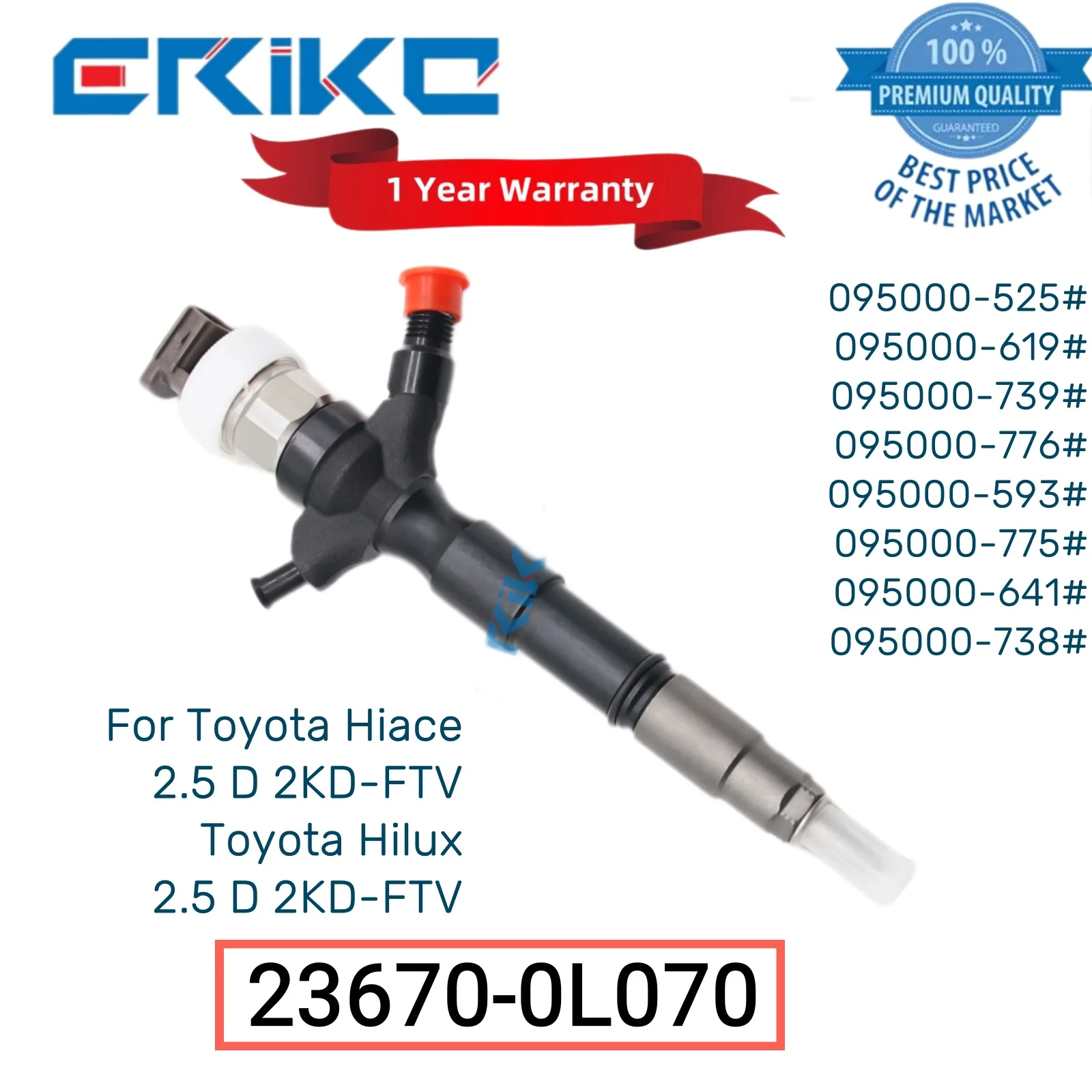 

23670-0L070 Common Rail Fuel Injector 236700L070 Fuel Injectors Diesel 23670 0L070 Engine Injector Body for Toyota Hiace