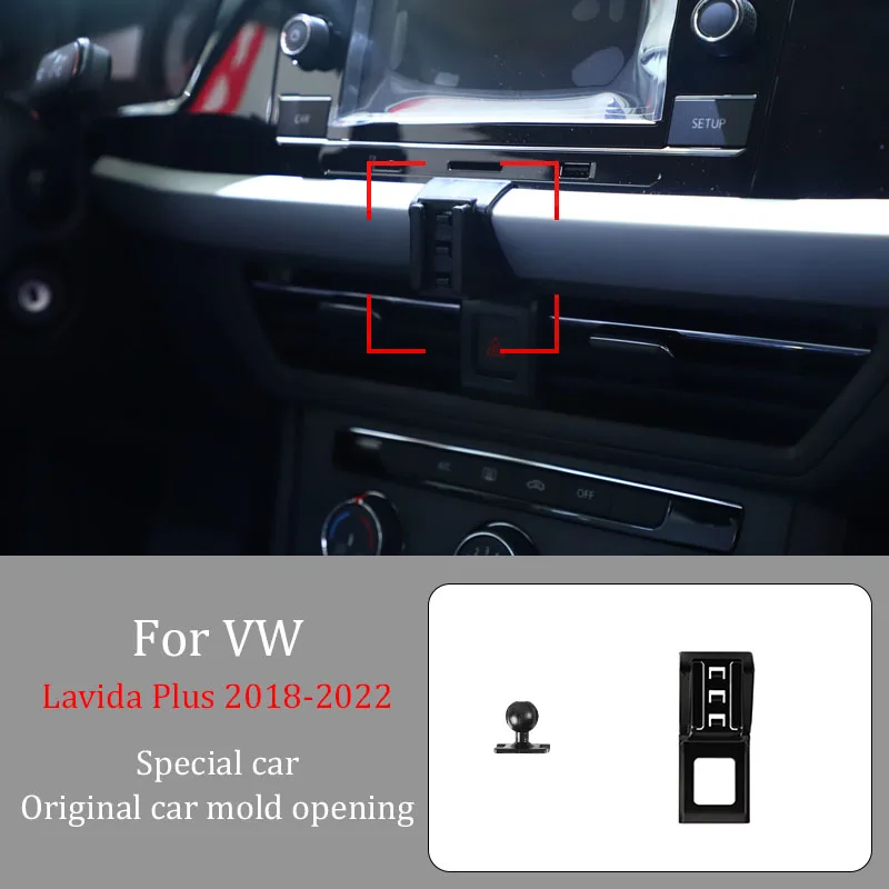 Car Phone Holder For VW Lavida Plus 2018-2022  Wireless Charger Automatic Clamping 360° Rotating Navigation Bracket