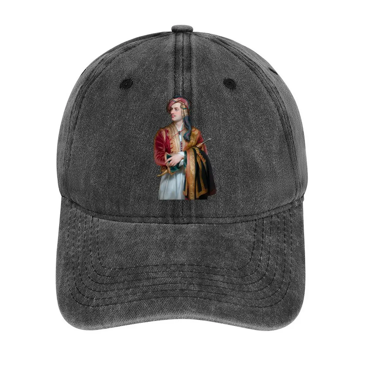 

Historical Figure in Traditional Attire Detailed Portrait of a Person in Vintage Clothing, Evoking a Washed Baseball Cap