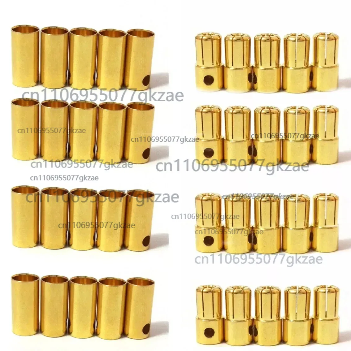 

20 пар 6,5 мм позолоченных разъемов типа «банан» для батареи RC Lipo Quad