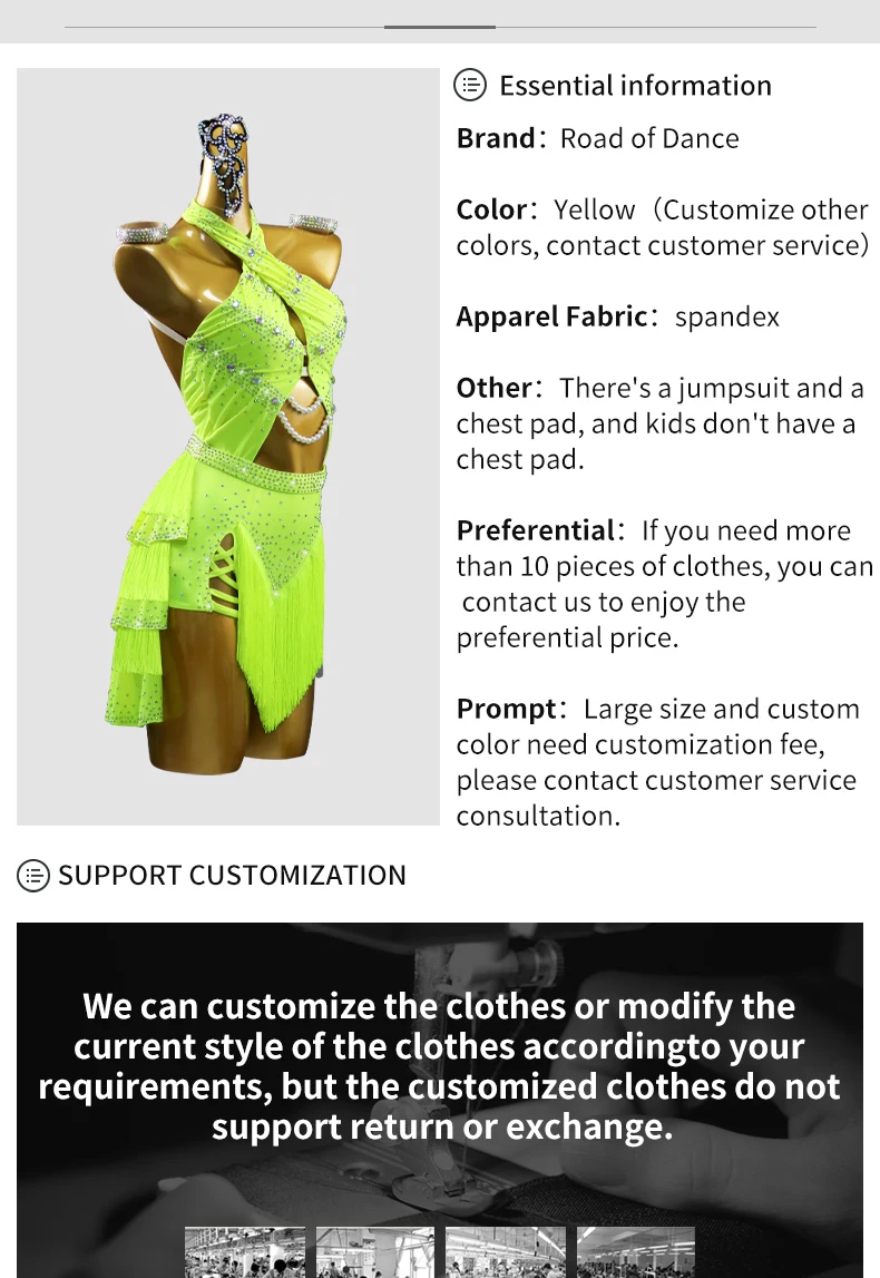 2026 Damen-Tanzkostüm für Lateinamerikanische Wettbewerbe, Neues Sportkleid für Mädchen, Sexy Elegante Kleidung, Abendkleid mit Fransen, Trainingskleidung – Detail 3