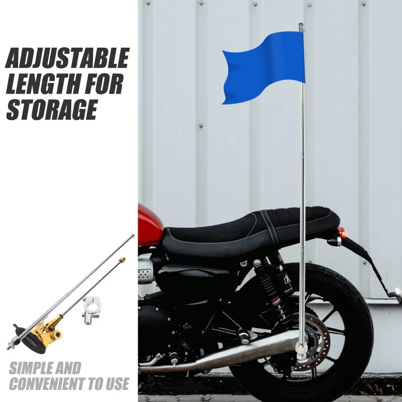 Motorcycle Flagpole Handlebar Mounting Stand Flag Pole Holder Accessories