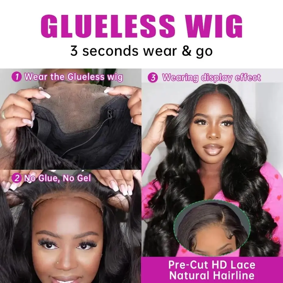 Deep Wave Glueless Wigs Human Hair Easy Go Pre-Cut Water 5x5 6x4 7x5 9x6 Lace Closure Brazilian 32 34Inch Curly Human Hair Wig