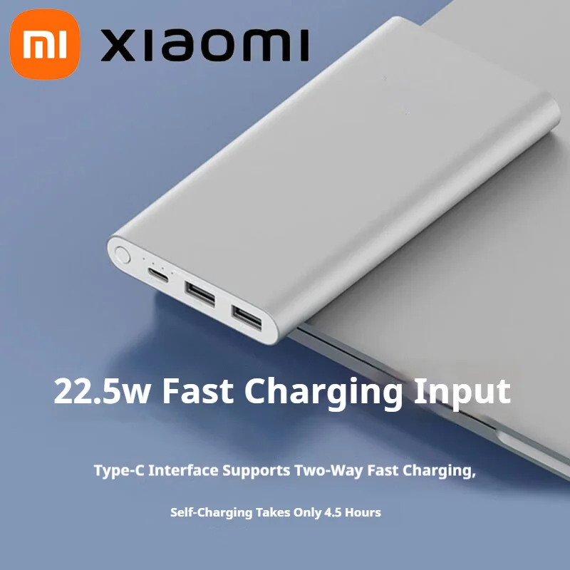Xiaomi 10000mAh Portable Super Fast Charging Power Bank 22.5W Type C QC3.0 PD Two Way Power Bank For Iphone Headphones Wristband
