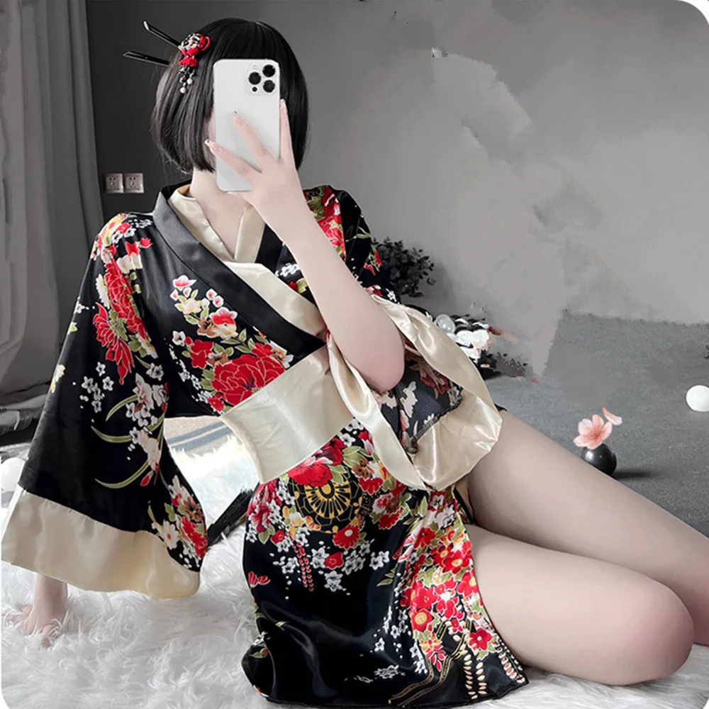 

Erotic Pajamas Adult Female Fashion Clothes Party Dress Sexy Kimonos For Women Japanese Traditional Exotic Lingerie Set