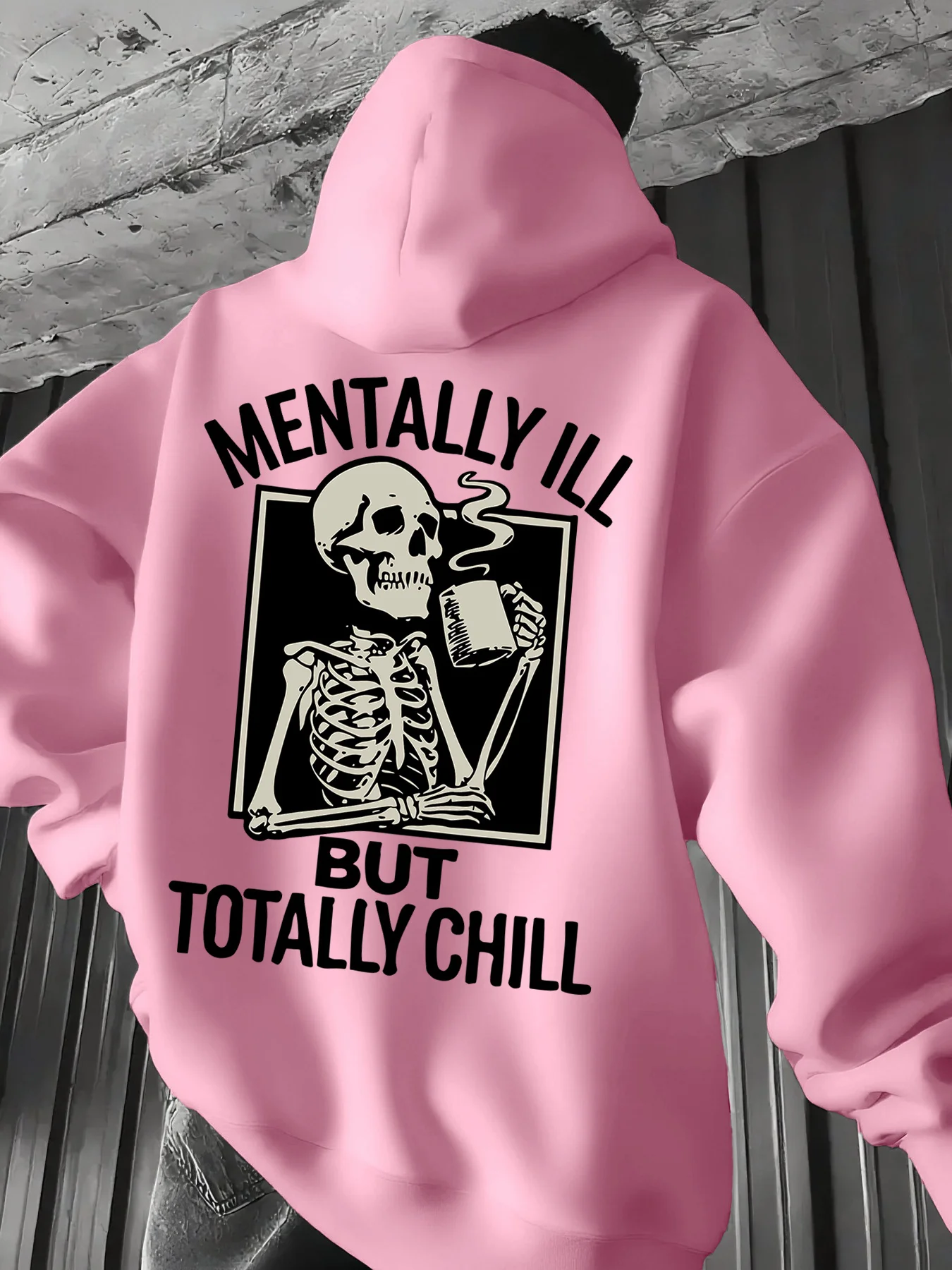 2026 Men's Fall/Winter Fashion New Style Skull Pattern Printed Hooded Shirt Trendy Y2K Casual Multi-Functional Hooded Shirt