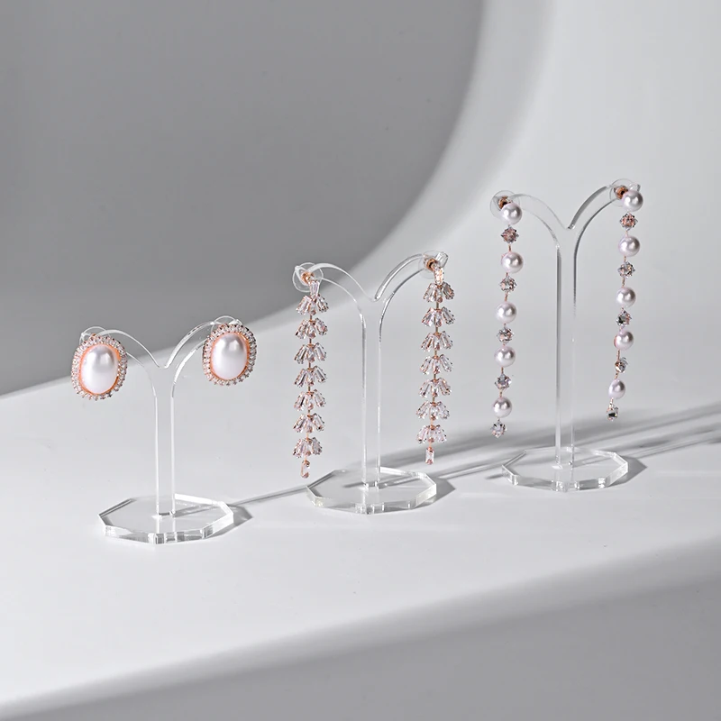 1pc Acrylic Clear Earrings Display Holder Acrylic Jewelry Display Stand Holder Y Shape Stud Earrings Drop Earrings Showcase