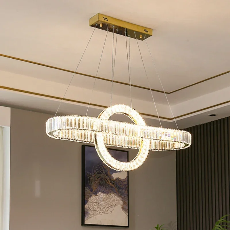 Modern Luxury LED Crystal Chandeliers Home Lighting for Dining Room Bar Decorate Lustre Indoor Ceiling Pendant Lights Fixtures