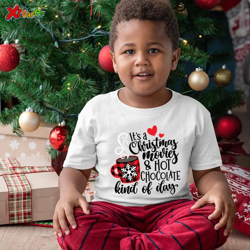 Christmas Tshirts for Baby Shirts Kids Teen Matching Family Outfits Funny Kids T-shirts Girls Children Party Clothes Family Look