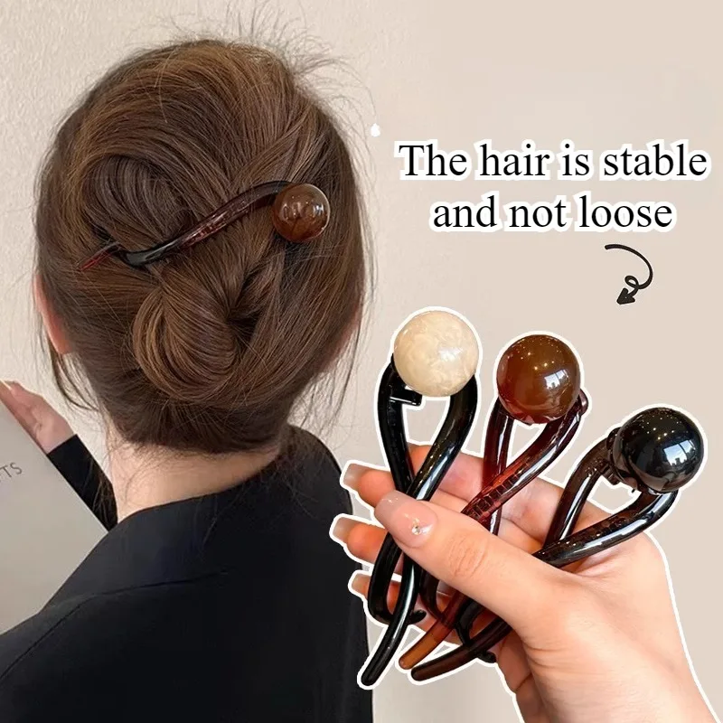 Vintage Bead Twist Hair Clip 2026 New Fashion Barrette Women Back Head Updo Hairpin Luxury Elegant Hair Accessories