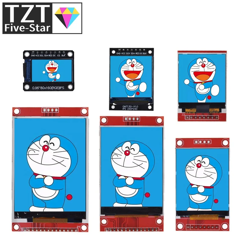 TFT Display 0.96/1.3/1.44/1.8/2.4/2.8/3.5 Inch TFT Full Color Screen LCD Module ST7735 ILI9341 Driver Interface SPI for Arduino