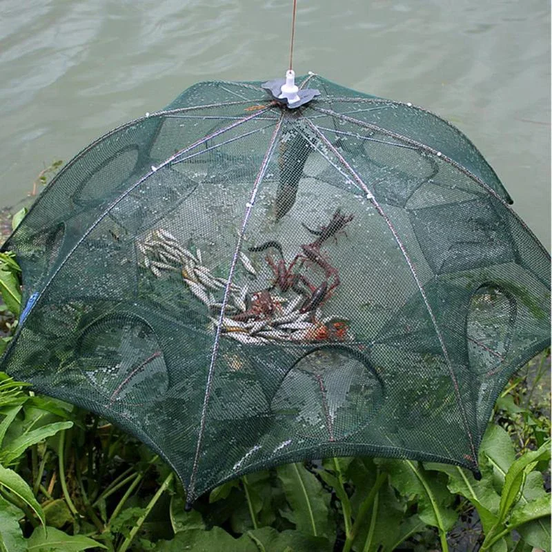 Strengthened Automatic Fishing Net Shrimp Cage Nylon Foldable Fish Trap Cast Net-Folding Fishing Network Outdoor