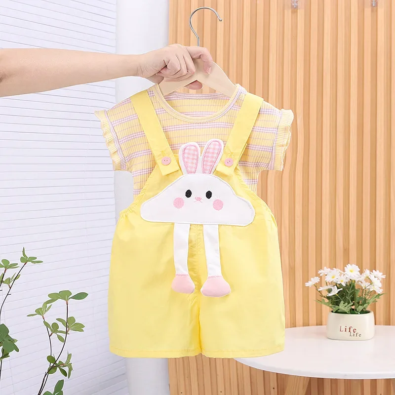 

New Summer Fashion Baby Clothes Suit Children Girls Vest Shorts 2Pcs/Sets Kids Clothing Toddler Casual Costume Infant Tracksuits