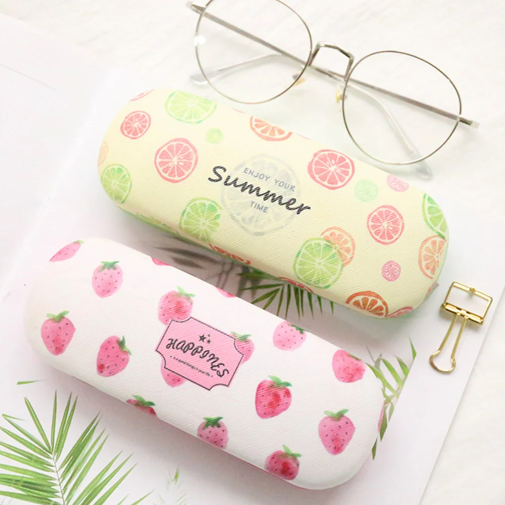 1pc Cartoon Fruit Pattern Glasses Case PU Sunglasses Storage Box Spectacle Case (Pineapple) PU Glasses Case