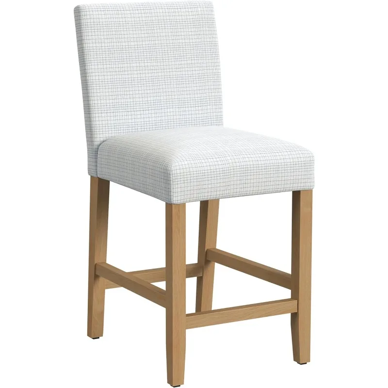 Classic Counter Height Bar Stools 24 Inch Bar Stools, Decorative Home Furniture, Cream Mini Grid Pattern