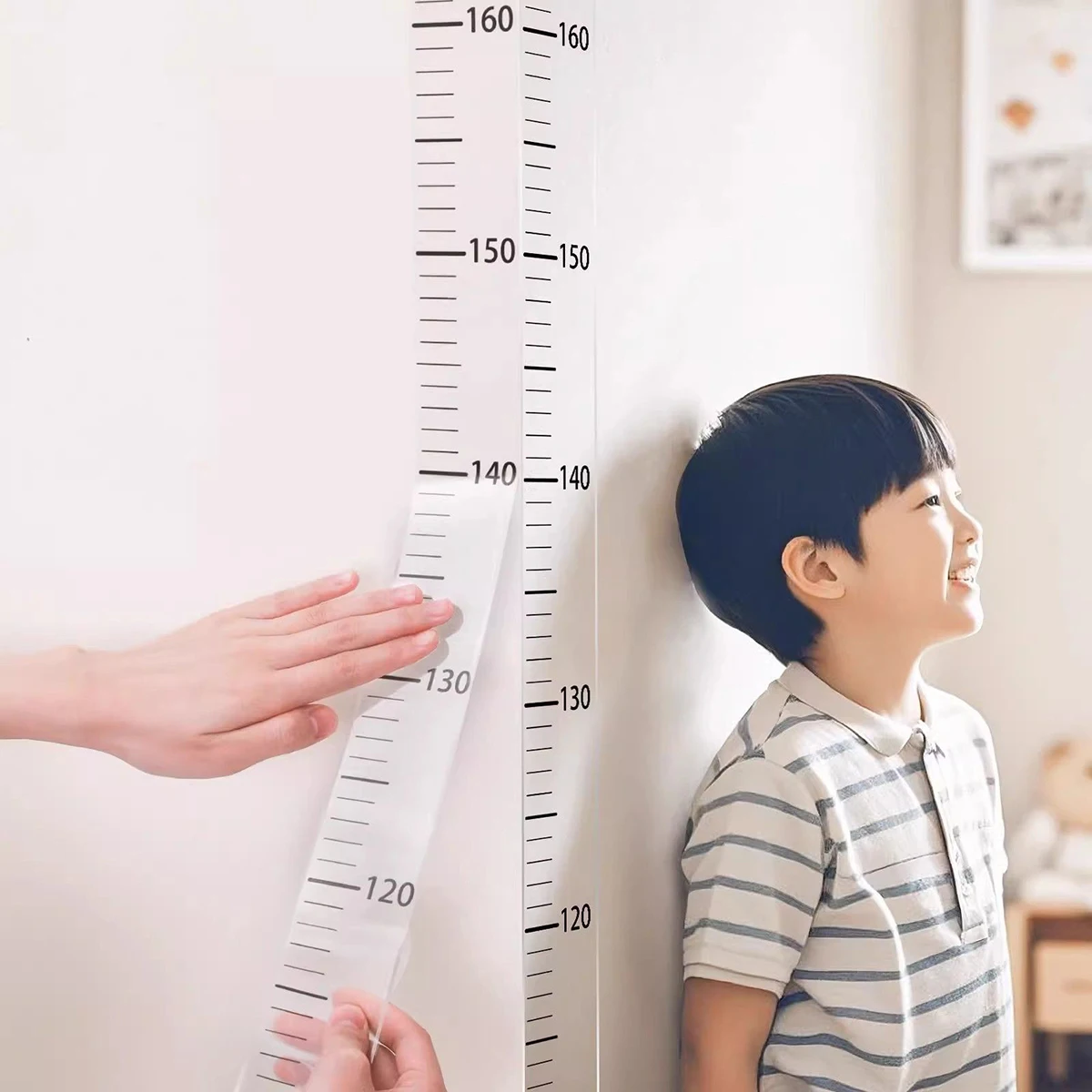 Writeable Removable 2m Wall Height Measurement Card, Durable PC Height Chart, Easy‑Read Home Room Wall Decoration Supply